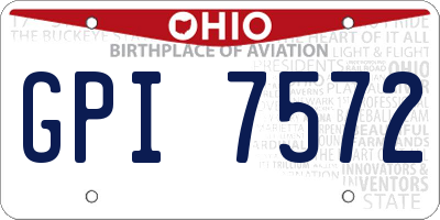 OH license plate GPI7572