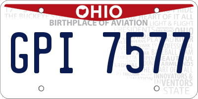 OH license plate GPI7577