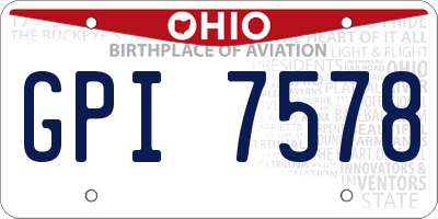 OH license plate GPI7578