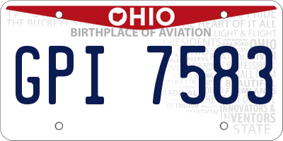 OH license plate GPI7583