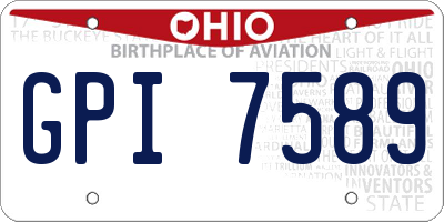 OH license plate GPI7589