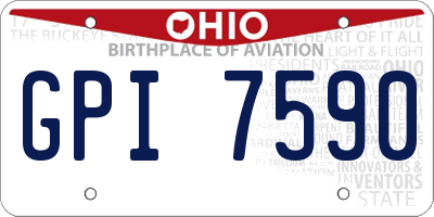 OH license plate GPI7590