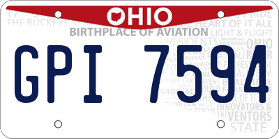OH license plate GPI7594