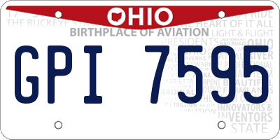 OH license plate GPI7595