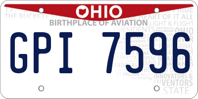 OH license plate GPI7596