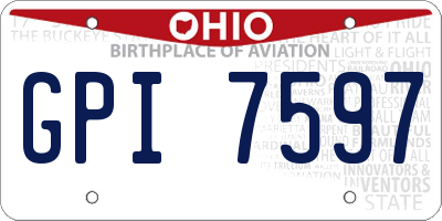 OH license plate GPI7597