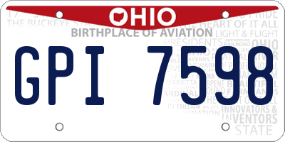 OH license plate GPI7598