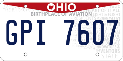 OH license plate GPI7607