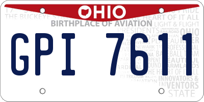 OH license plate GPI7611