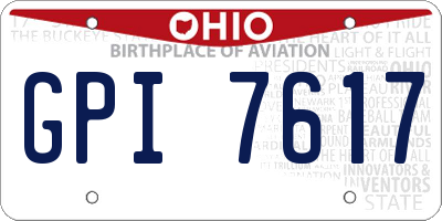 OH license plate GPI7617