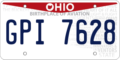 OH license plate GPI7628
