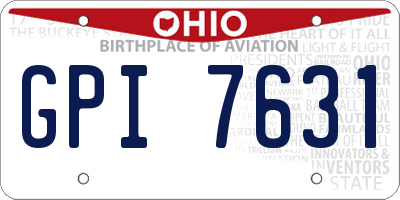 OH license plate GPI7631