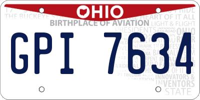 OH license plate GPI7634