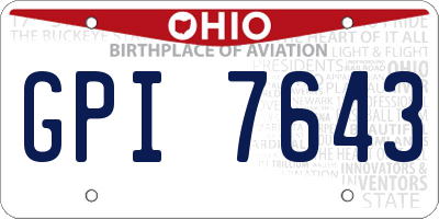 OH license plate GPI7643