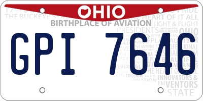 OH license plate GPI7646