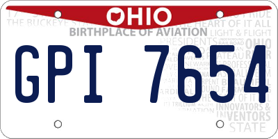 OH license plate GPI7654
