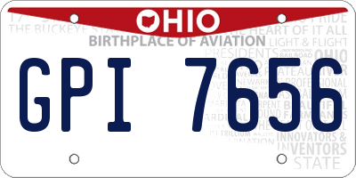 OH license plate GPI7656