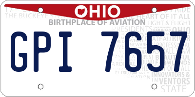 OH license plate GPI7657