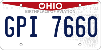 OH license plate GPI7660
