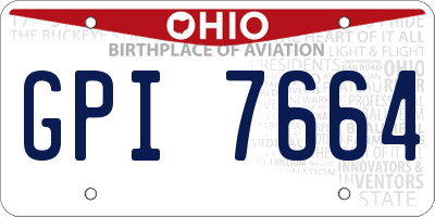 OH license plate GPI7664