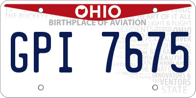 OH license plate GPI7675