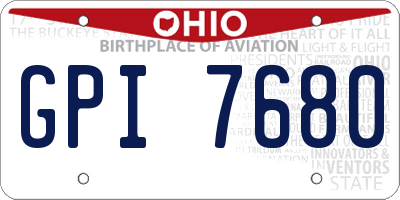 OH license plate GPI7680