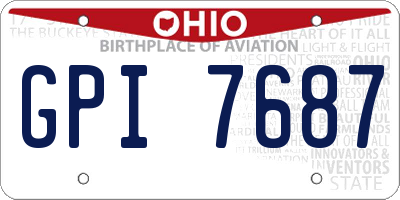 OH license plate GPI7687