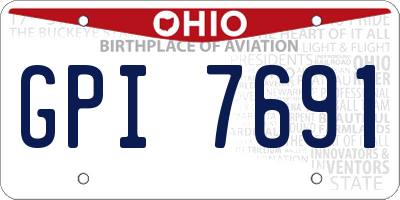 OH license plate GPI7691