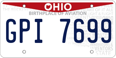 OH license plate GPI7699
