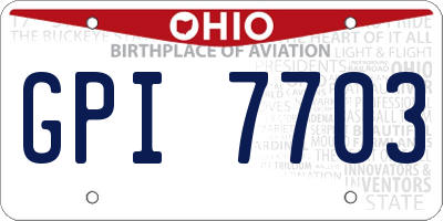 OH license plate GPI7703