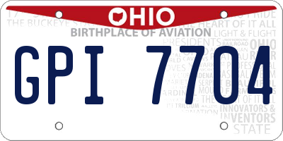 OH license plate GPI7704