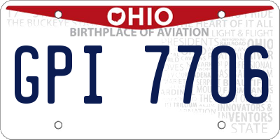 OH license plate GPI7706