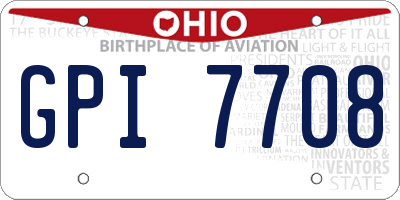 OH license plate GPI7708