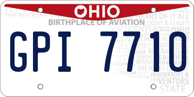 OH license plate GPI7710