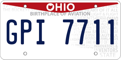 OH license plate GPI7711