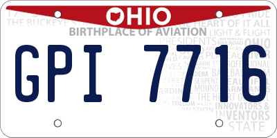 OH license plate GPI7716