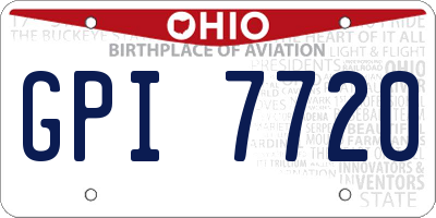 OH license plate GPI7720