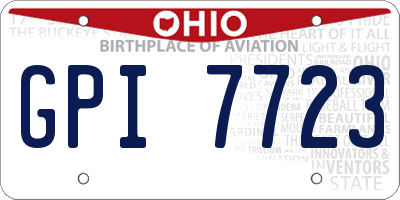 OH license plate GPI7723