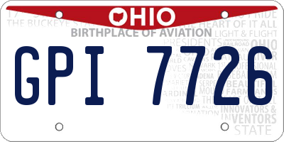 OH license plate GPI7726