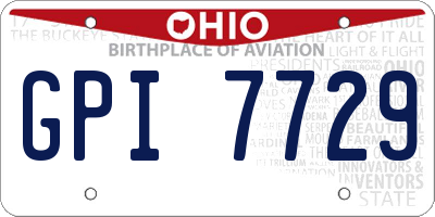 OH license plate GPI7729