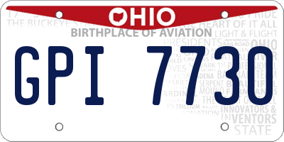 OH license plate GPI7730