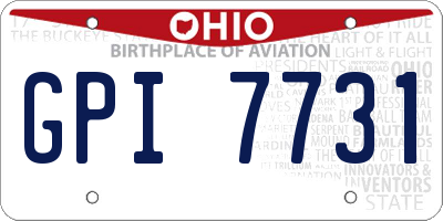 OH license plate GPI7731