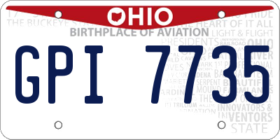 OH license plate GPI7735