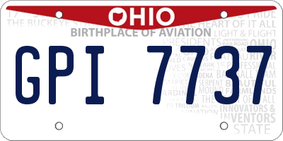 OH license plate GPI7737