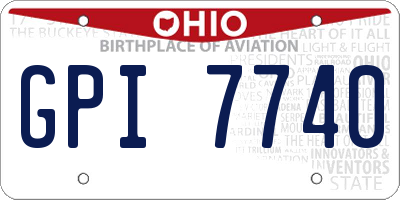 OH license plate GPI7740