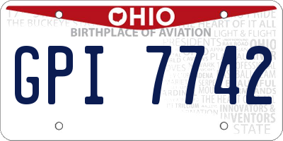 OH license plate GPI7742