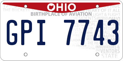 OH license plate GPI7743