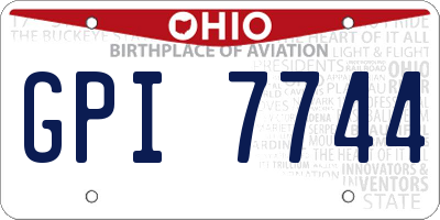 OH license plate GPI7744