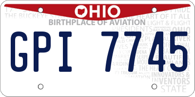 OH license plate GPI7745