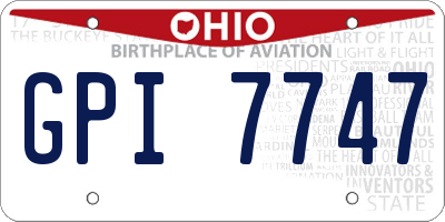 OH license plate GPI7747